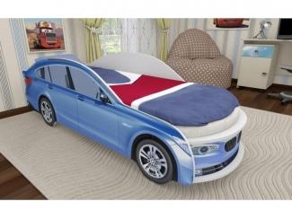 Детская кровать Машина синяя 
