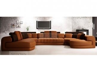 Кожаный п-образный диван Эльвинг - Мебельная фабрика «Sitdown»