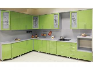 Кухня угловая Люкс зеленый металлик - Мебельная фабрика «Слон»