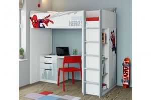 Детская двухъярусная кровать Polini kids Marvel Человек паук - Мебельная фабрика «TOPOLGROUP»