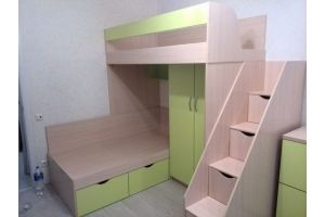Детская двухъярусная кровать светлая - Мебельная фабрика «Народная мебель»