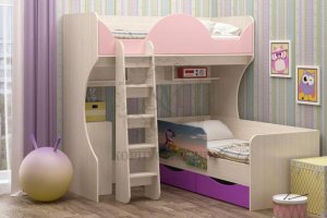 Детская кровать-чердак Бемби 10 - Мебельная фабрика «КорпусМебель»