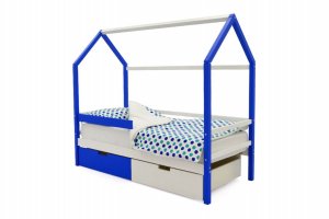 Детская кровать-домик Svogen сине-белый