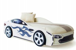Детская кровать-машинка Бондмобиль белый - Мебельная фабрика «Бельмарко»