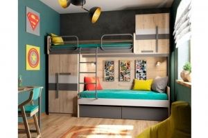 Детская Лофт с двухъярусной кроватью - Мебельная фабрика «38 попугаев»