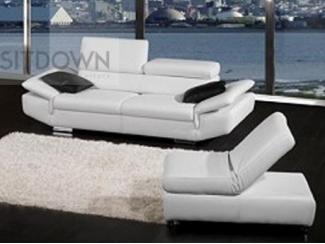 Белый кожаный диван Терияки - Мебельная фабрика «Sitdown»