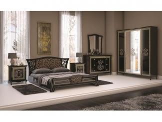 Спальный гарнитур Винтаж черный глянец  - Мебельная фабрика «Мебельный Край»