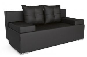 Еврокнижка диван Мадейра экокожа черная - Мебельная фабрика «Мебель-АРС»