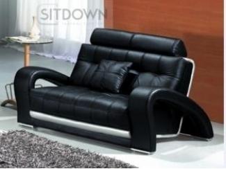 Черный диван из итальянской кожи Фламинго - Мебельная фабрика «Sitdown»