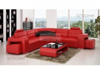 Красный кожаный диван - Мебельная фабрика «Sitdown»