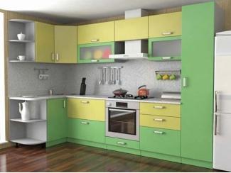 Зелено-желтая угловая кухня - Мебельная фабрика «Феникс-мебель»