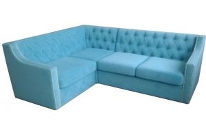 Голубой диван с каретной стяжкой - Мебельная фабрика «SID Диваны»