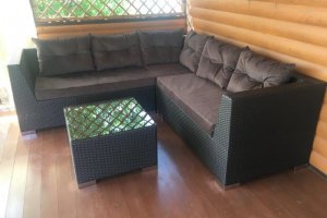 Комплект диван угловой и стол 02-109 - Мебельная фабрика «АртРотанг»