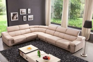 Кожаный диван Джесси модульный - Мебельная фабрика «BURJUA»
