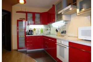 Красная глянцевая кухня - Мебельная фабрика «Мы»
