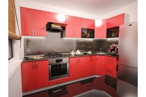Красная кухня 9 - Мебельная фабрика «Мебельный Квартал»