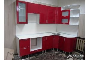 Красная угловая кухня Спарта 14 - Мебельная фабрика «ОЛИМП»