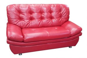 Красный кожаный диван Жаклин