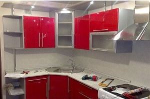 Красный кухонный гарнитур МДФ - Мебельная фабрика «Народная мебель»