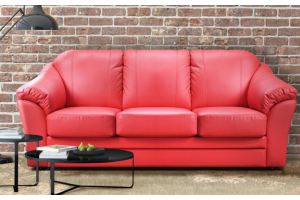Красный трехместный диван Фабио 2