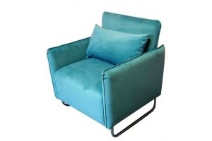 Кресло голубое на металлических ножках - Мебельная фабрика «Парад мебели»