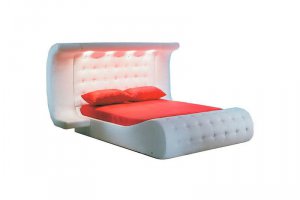 Кровать 12 с мягкой спинкой и подсветкой - Мебельная фабрика «Эльнинио»