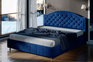 Кровать 295 велюр синий - Мебельная фабрика «Корвет»
