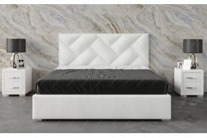 Кровать белая Твист 1 - Мебельная фабрика «Sonmart»