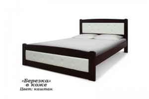 Кровать Березка в коже - Мебельная фабрика «Мебельпром»