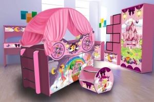 Кровать-чердак Принцесса - Мебельная фабрика «МК Массмебель»