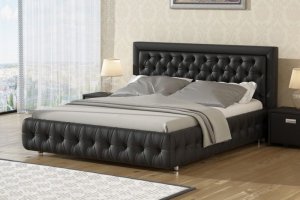 Кровать черная спальная