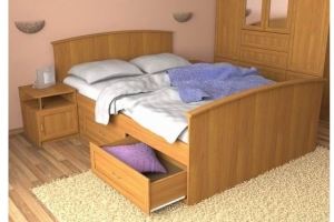 Кровать двухспальная МДФ - Мебельная фабрика «СлавМебель»
