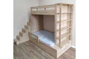 Кровать двухъярусная со стеллажом - Мебельная фабрика «Авангард»