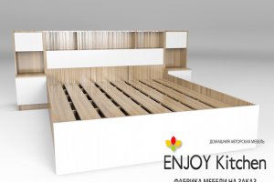 Кровать двуспальная с надстройкой KR9 - Мебельная фабрика «ENJOY Kitchen»