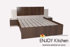Кровать двуспальная с тумбами KR8 - Мебельная фабрика «ENJOY Kitchen»