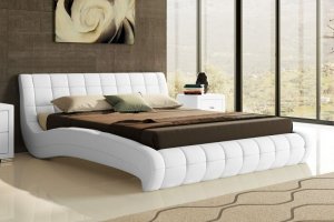 Кровать экокожа белая Nuvola-1 - Мебельная фабрика «Райтон»