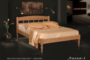 Кровать из натурального дерева Лилия 1 - Мебельная фабрика «Дубрава»