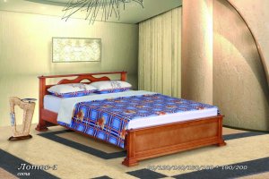 Кровать из натурального дерева Лотос 1 - Мебельная фабрика «Дубрава»
