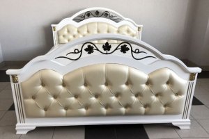 Кровать Лиора с ковкой эмаль - Мебельная фабрика «Святогор Мебель»