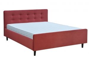 Кровать мягкая красная Лаура 7 - Мебельная фабрика «Асгард»