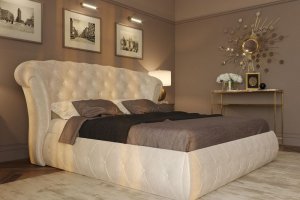 Кровать мягкая со стразами Венеция - Мебельная фабрика «МЕБЕЛЬ ANTE»