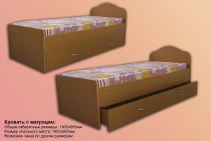 Кровать односпальная с матрацем - Мебельная фабрика «На Трёхгорной»