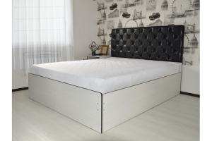 Кровать ПМ с увеличенной кожаной накладкой - Мебельная фабрика «Юнона»
