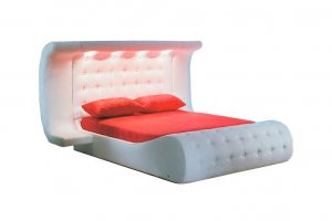 Кровать с большим изголовьем и подсветкой 11 - Мебельная фабрика «Эльнинио»
