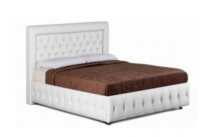 Кровать с каретной стяжкой Сюзанна белая  - Мебельная фабрика «Палитра»