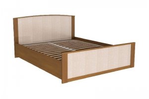 Кровать с кожаной вставкой - Мебельная фабрика «Визит»