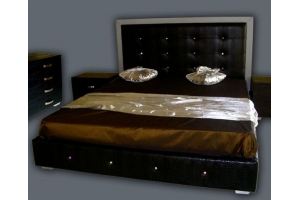 Кровать с кожаным изголовьем Лотто - Мебельная фабрика «Финнко-мебель»