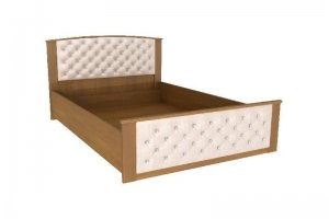 Кровать с мягким элементом и стразами - Мебельная фабрика «Визит»