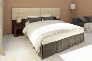 Кровать с отделкой кожей - Мебельная фабрика «ARLINE»