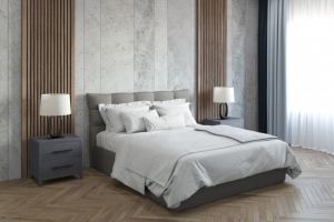 Кровать серая Флоренция - Мебельная фабрика «Crown Mebel»